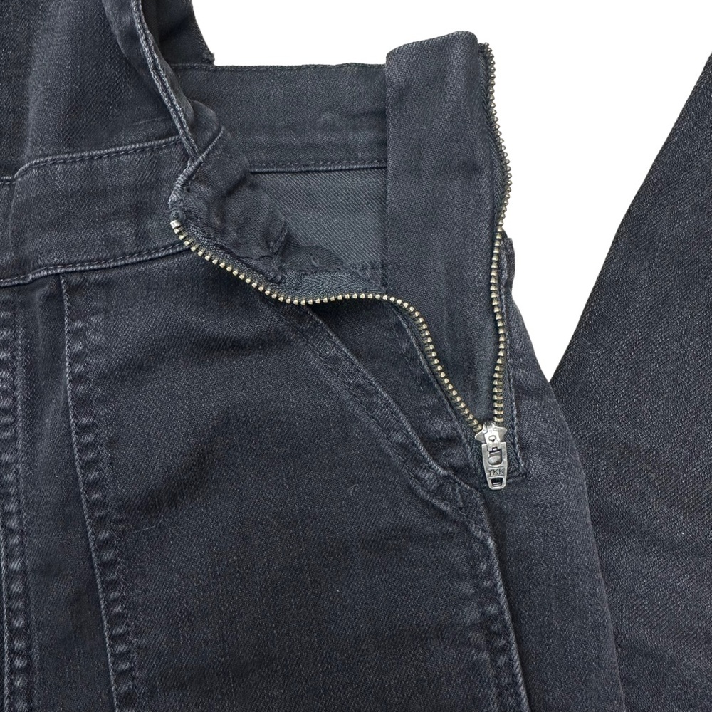 Madewell Skinny Overalls in Black Lunar Wash XS High Rise Raw Hem Stretch Bibs - Picture 5 of 13